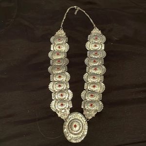 Beautiful silver and red necklace